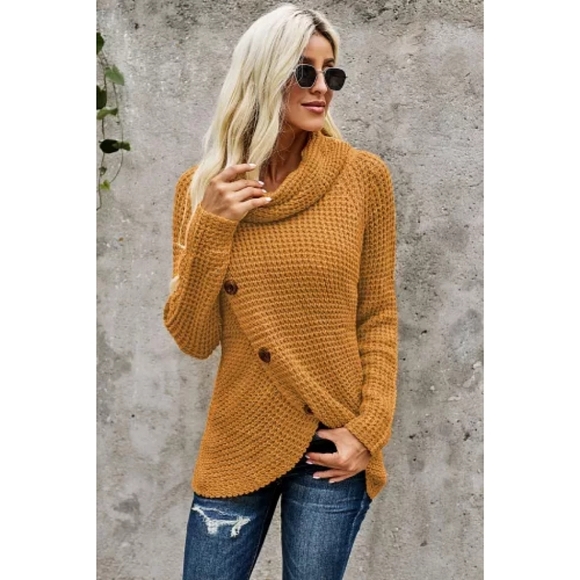 LAST ONE! Soft And Cozy DAISY Button Wrap Sweater - Picture 6 of 6